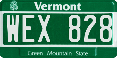 VT license plate WEX828