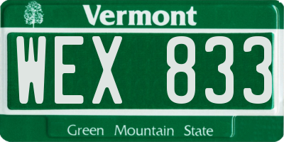 VT license plate WEX833