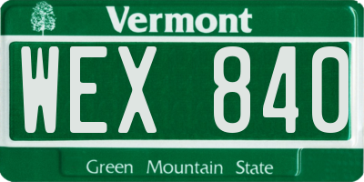 VT license plate WEX840