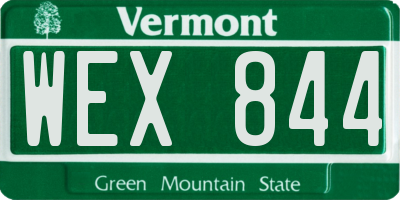 VT license plate WEX844