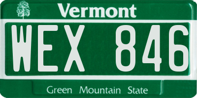VT license plate WEX846