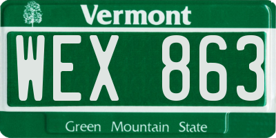 VT license plate WEX863