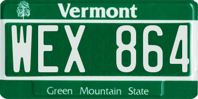 VT license plate WEX864