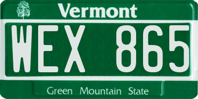VT license plate WEX865