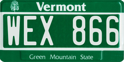 VT license plate WEX866