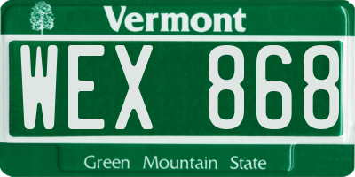 VT license plate WEX868