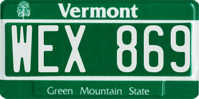 VT license plate WEX869
