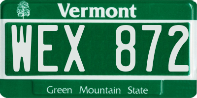 VT license plate WEX872