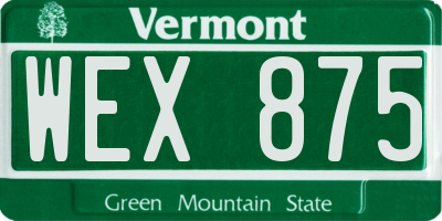 VT license plate WEX875