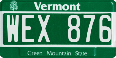 VT license plate WEX876