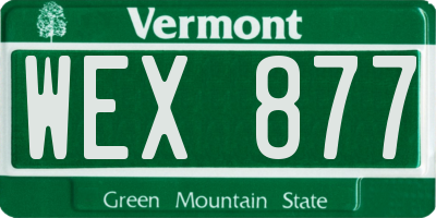 VT license plate WEX877