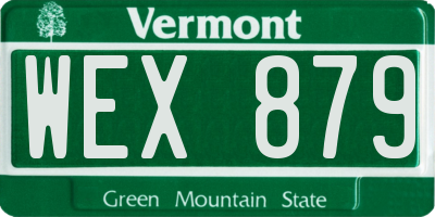 VT license plate WEX879