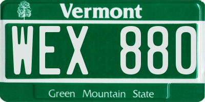 VT license plate WEX880