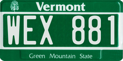 VT license plate WEX881