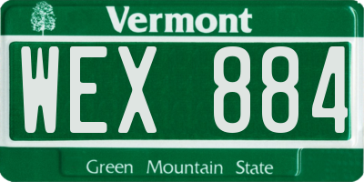 VT license plate WEX884