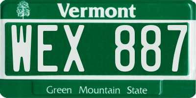 VT license plate WEX887