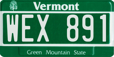 VT license plate WEX891