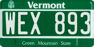 VT license plate WEX893