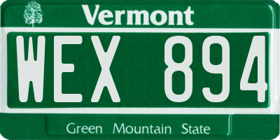 VT license plate WEX894