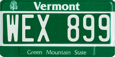 VT license plate WEX899