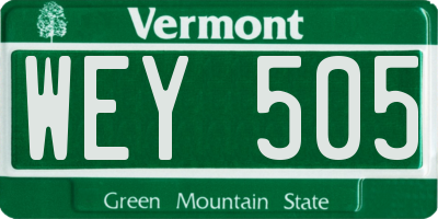 VT license plate WEY505