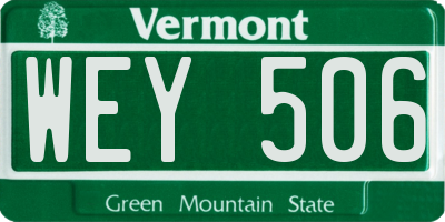 VT license plate WEY506