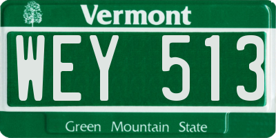 VT license plate WEY513