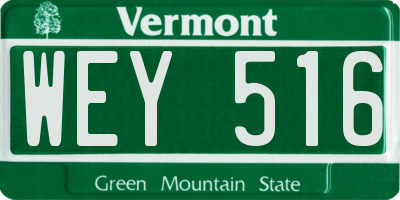 VT license plate WEY516