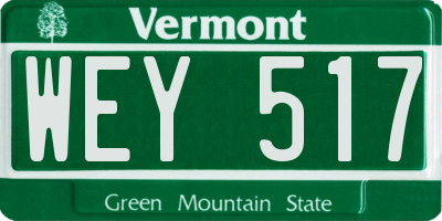 VT license plate WEY517