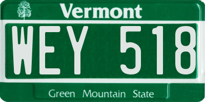 VT license plate WEY518