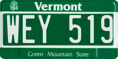 VT license plate WEY519