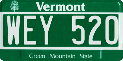VT license plate WEY520