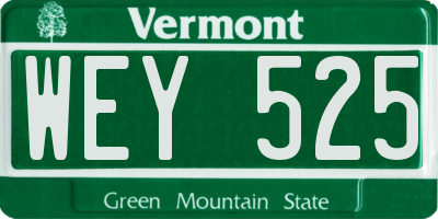 VT license plate WEY525