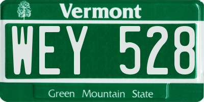 VT license plate WEY528