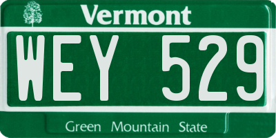 VT license plate WEY529