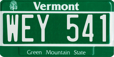 VT license plate WEY541