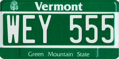 VT license plate WEY555