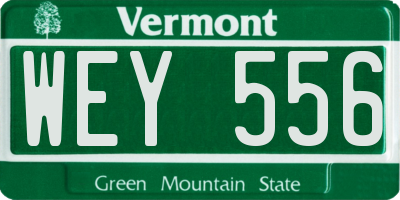 VT license plate WEY556