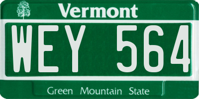 VT license plate WEY564