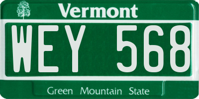 VT license plate WEY568