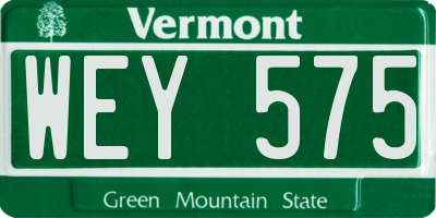 VT license plate WEY575