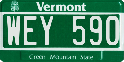 VT license plate WEY590