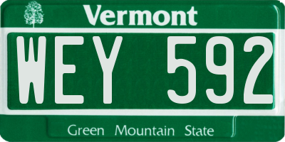 VT license plate WEY592