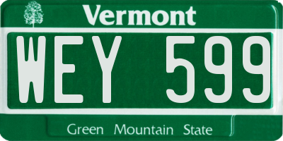 VT license plate WEY599