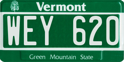 VT license plate WEY620