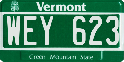 VT license plate WEY623
