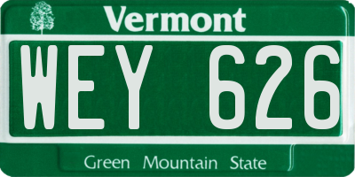 VT license plate WEY626