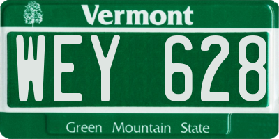 VT license plate WEY628