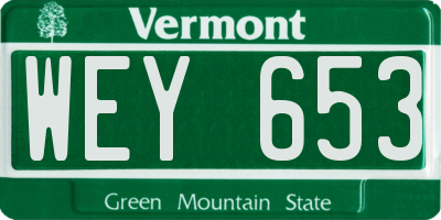 VT license plate WEY653