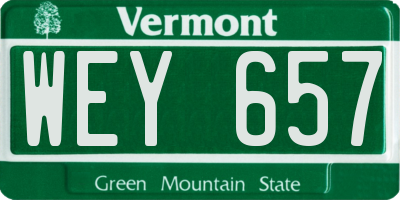 VT license plate WEY657